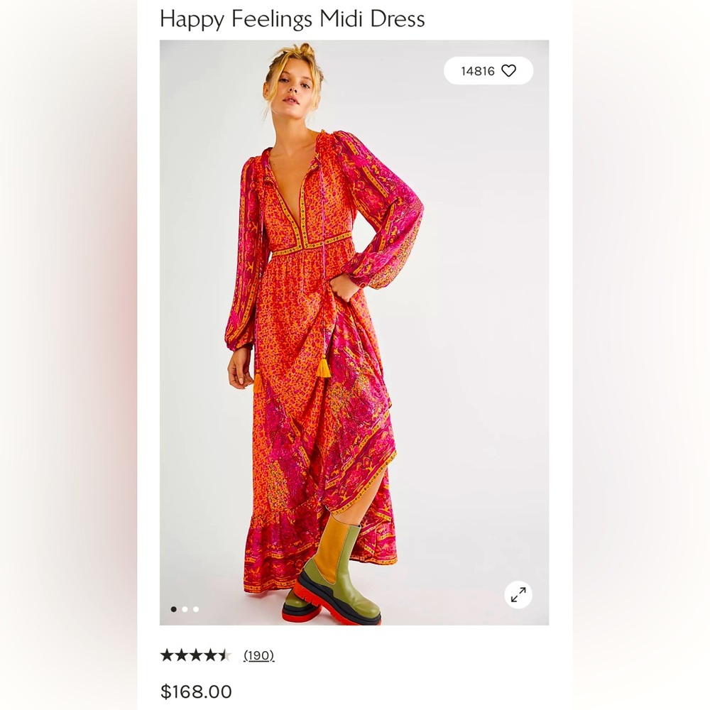 Free People Happy Feelings Midi Dress